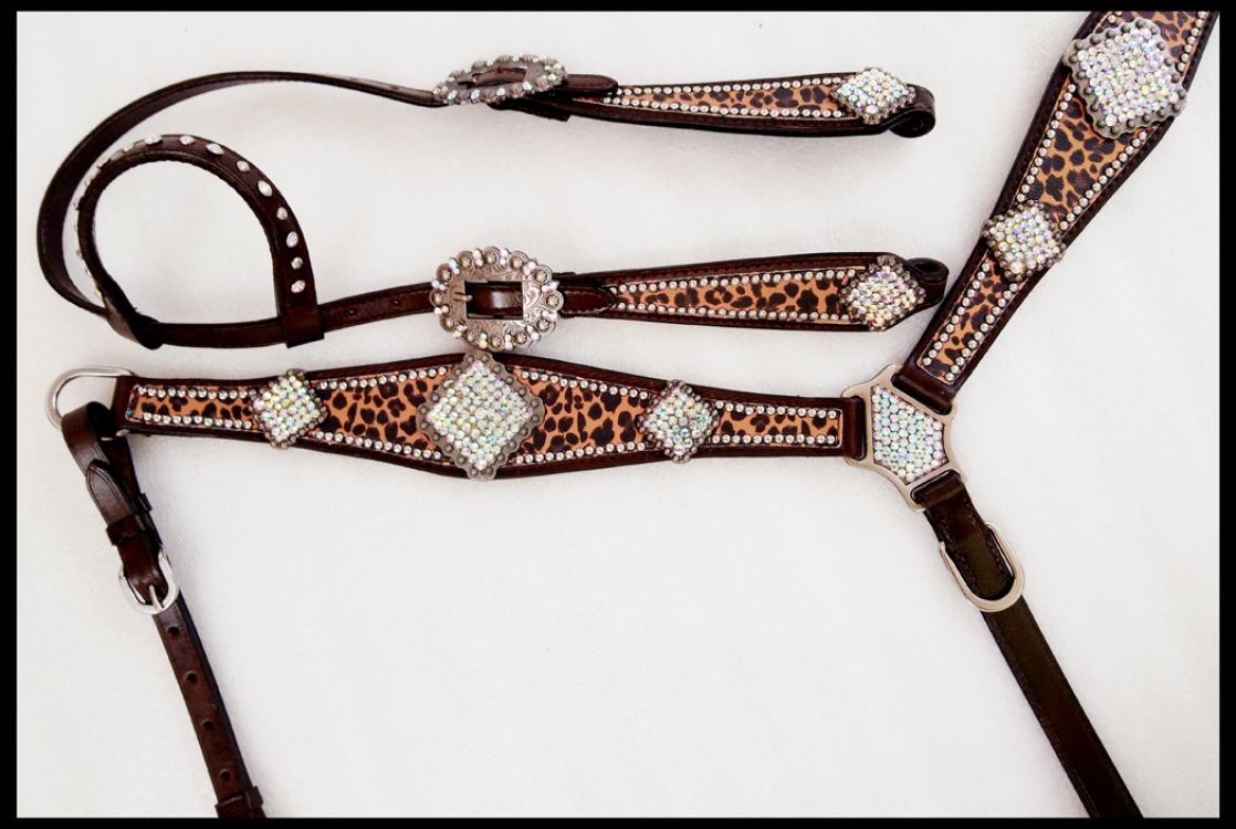 Klassy Cowgirl Leather Headstall & Breast Collar Set w/ Louis