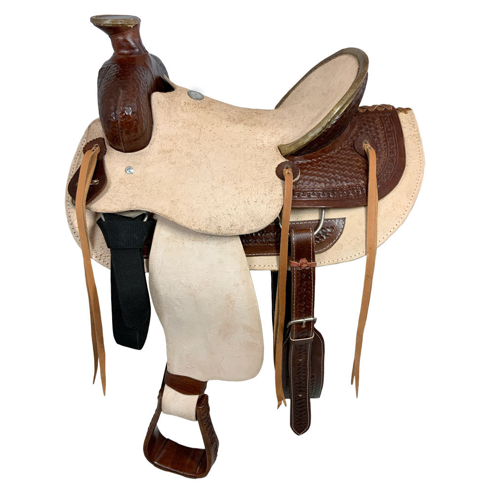 16 Inch Natural Roughout Roper Saddle - FREE SHIPPING