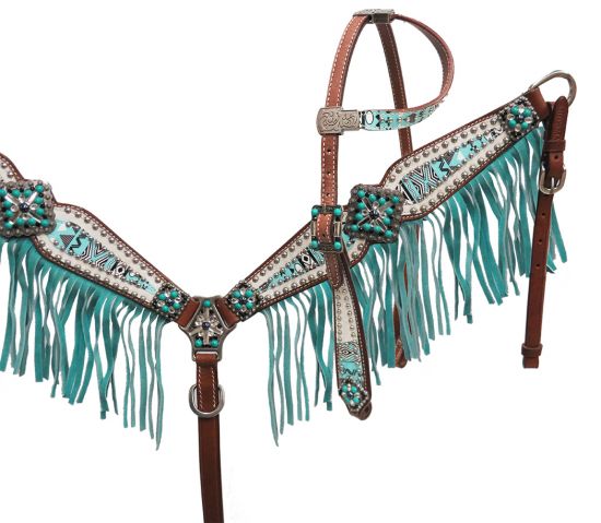 "Arctic Aztec" Headstall And Breast Collar Set-FREE SHIPPING