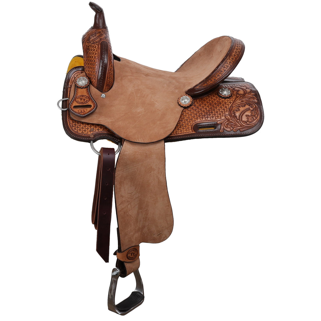 Spinal Relief Barrel  Saddle - 14, 15 Inch- HICKORY DASH- FREE SHIPPING
