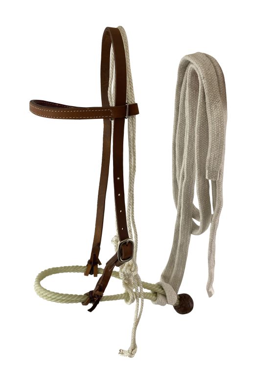 Argentina Cow Leather Bosal Hackamore Set-FREE SHIPPING