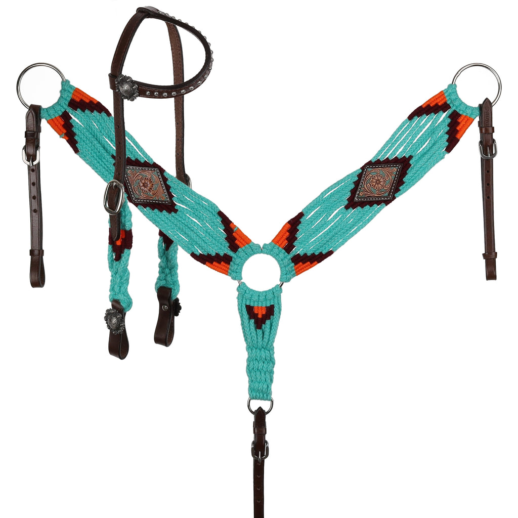 Mohair One Ear Headstall and Breastcollar Set- SUNFLARE SPIRIT- FREE SHIPPING