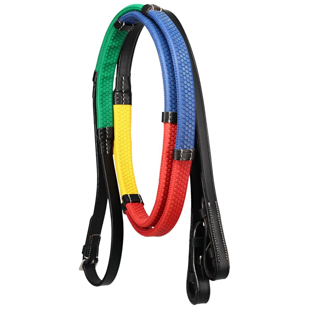 Rubber Grip Schooling Reins- BLACK OR BROWN- FREE SHIPPING