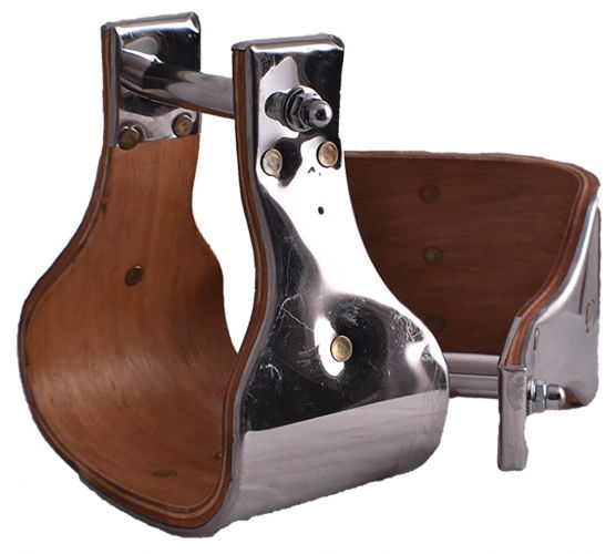 Showman Polished Stainless Steel Covered Wood Stirrups With 4" Tread-FREE SHIPPING