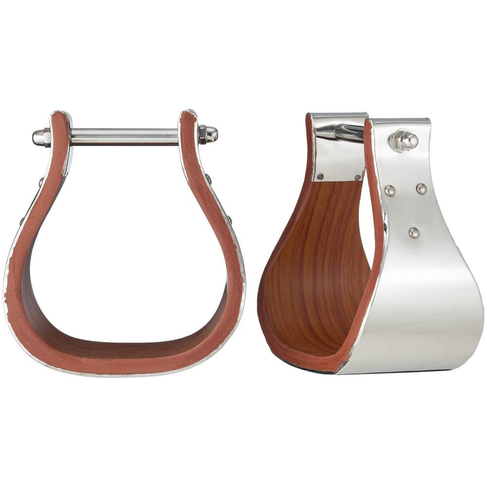 Polished Stainless Steel Wood Stirrups - ADULT SIZE -FREE SHIPPING