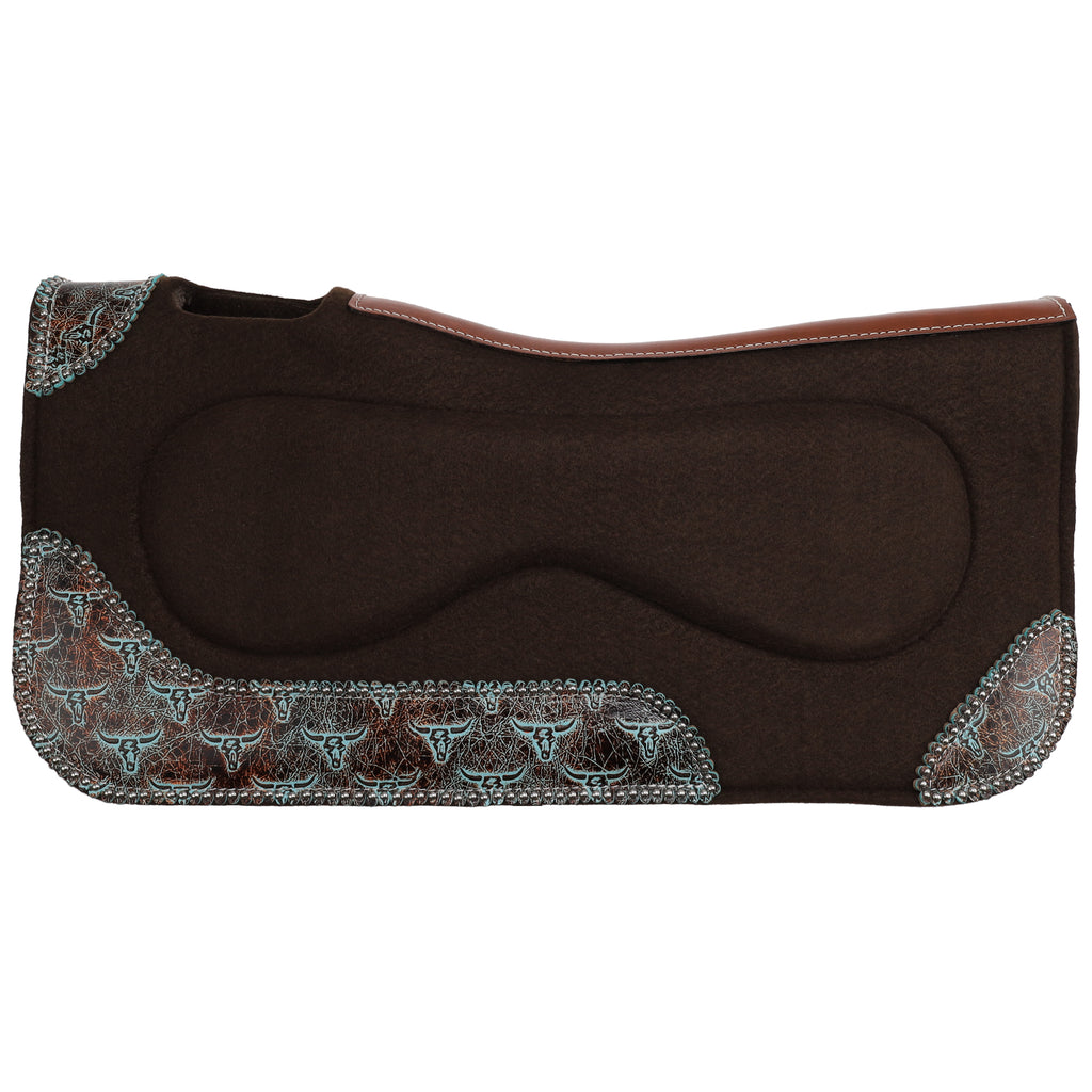Built-Up Felt Saddle Pad- WEATHERED STEER- FREE SHIPPING