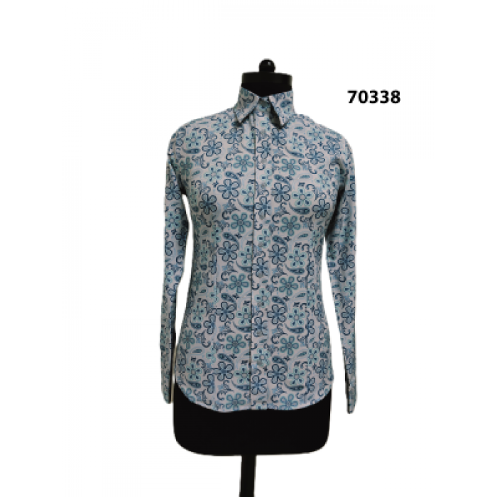 2025 Ladies Paisley Print Show Shirt - BLUE DAISIES- FREE SHIPPING