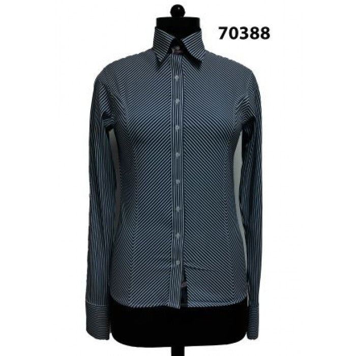 2025 Ladies Western Shirt- BLACK STRIPES- FREE SHIPPING