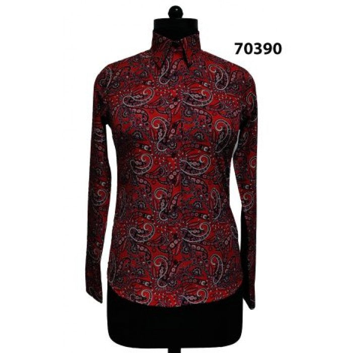 2025 Ladies Paisley Print Show Shirt- RUST- FREE SHIPPING