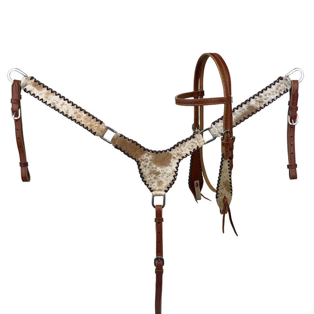 Cattle Country Browband Cowhide Headstall and Breastcollar Set-FREE SHIPPING
