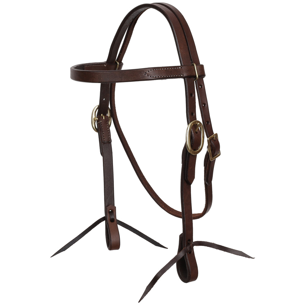 Dark Argentina Cow Leather Browband Headstall - Mini/Small Pony- FREE SHIPPING