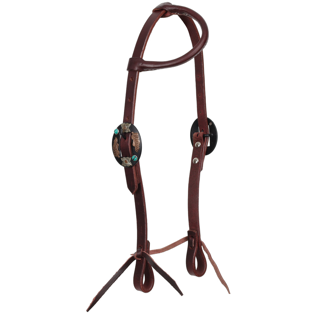 Argentina Cow Leather One Ear Headstall - Mini/Small Pony-WESTERN GRACE- FREE SHIPPING