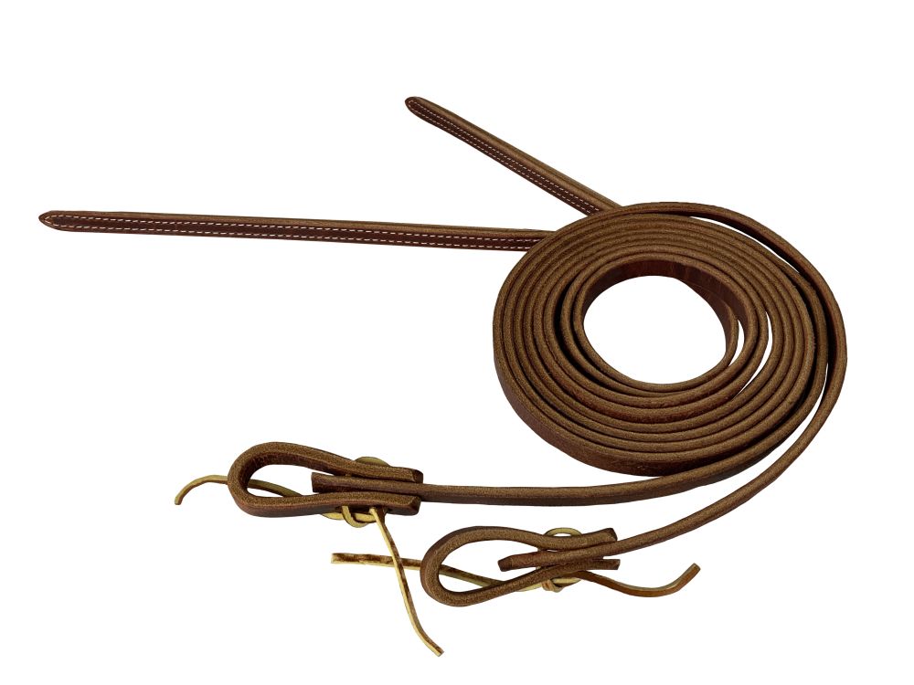 7'8" X 1/2" Double Stitched Harness Leather Weighted Split Reins-MADE IN THE USA-FREE SHIPPING