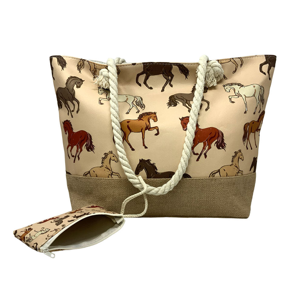 Western Burlap Tote- FREE SHIPPING
