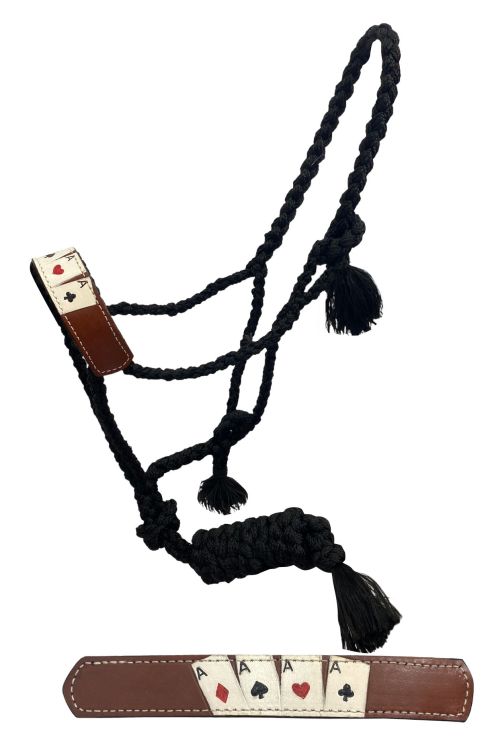 Woven Black Nylon Mule Tape Halter - 'Four of a Kind'-FREE SHIPPING