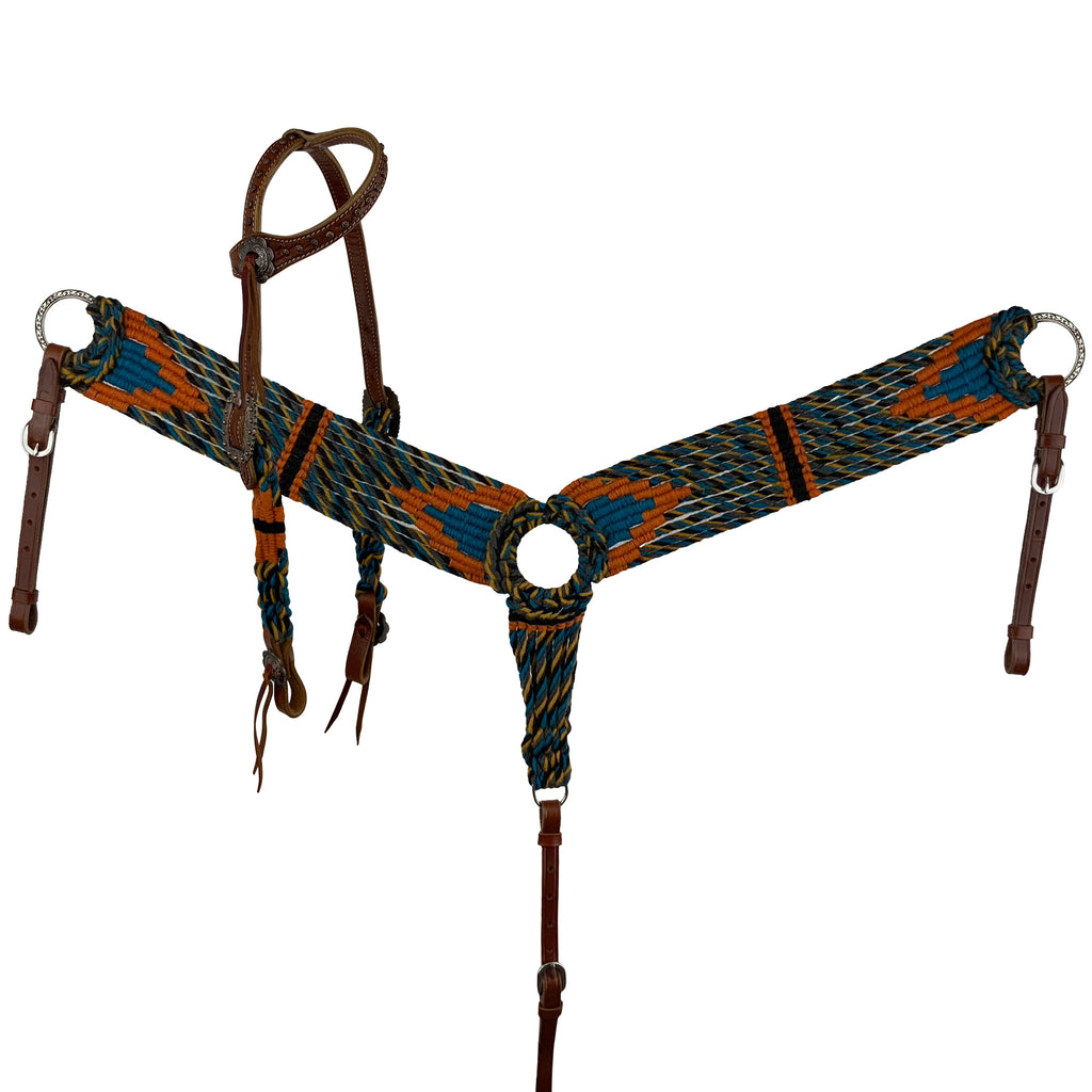 Sunset Corded Mohair One Ear Headstall and Breastcollar Set- FREE SHIPPING