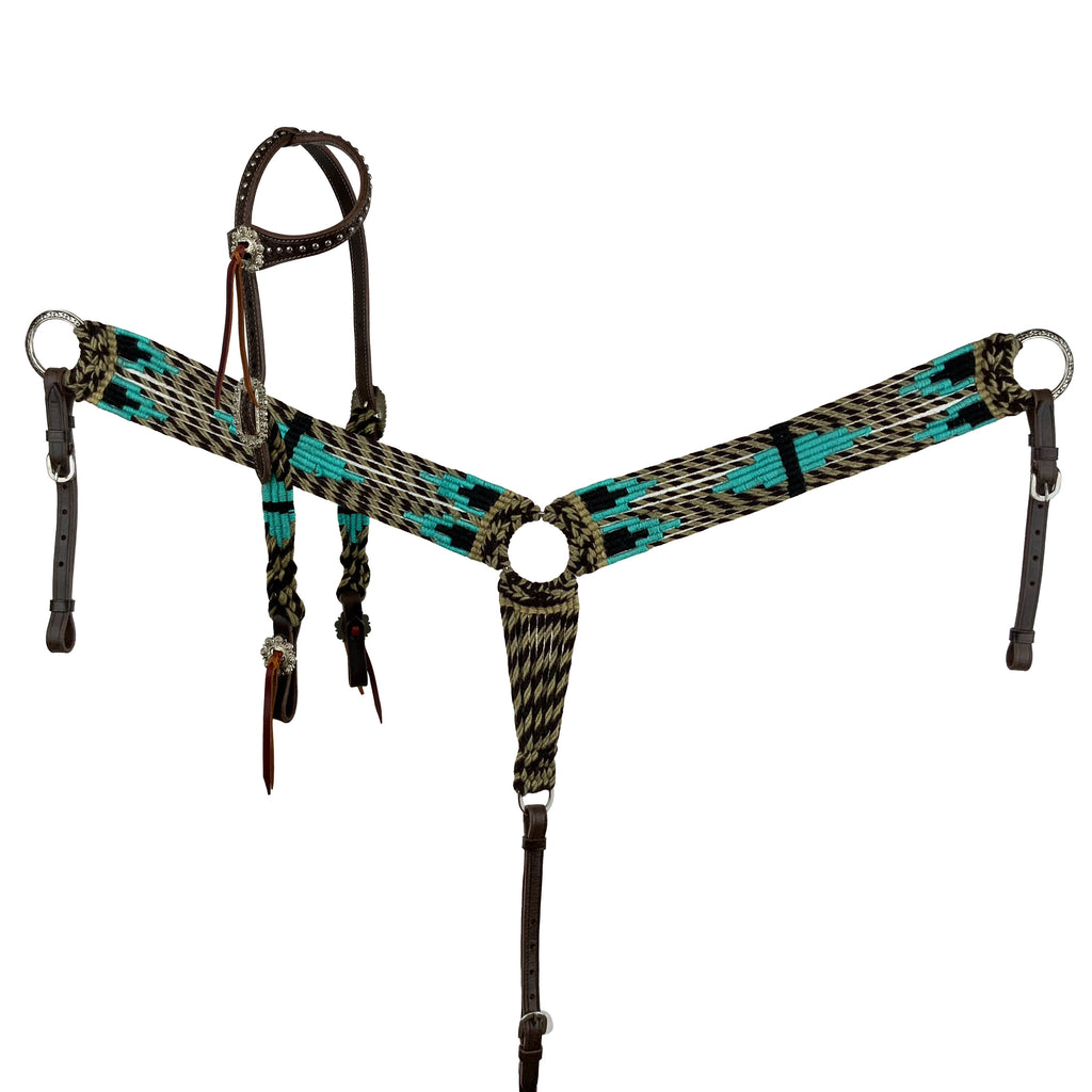Waves Corded Mohair One Ear Headstall and Breastcollar Set- FREE SHIPPING