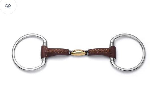 Eggbutt Lozenge Leather Covered Snaffle-FREE SHIPPING