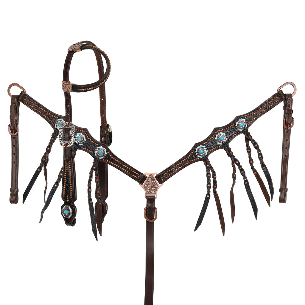 Blackwater Gator One Ear Headstall and Breastcollar Set-FREE SHIPPING