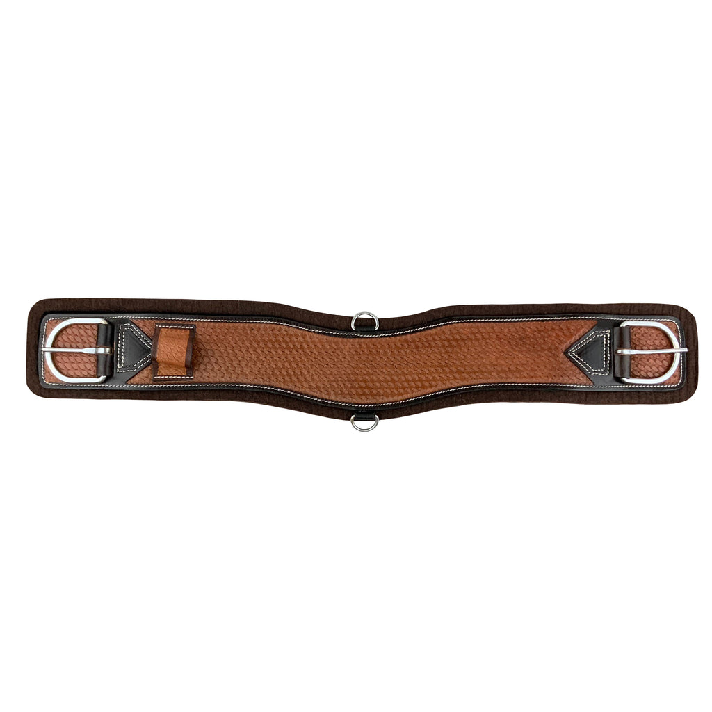Basketweave Tooled Felt Bottom Girth- FREE SHIPPING