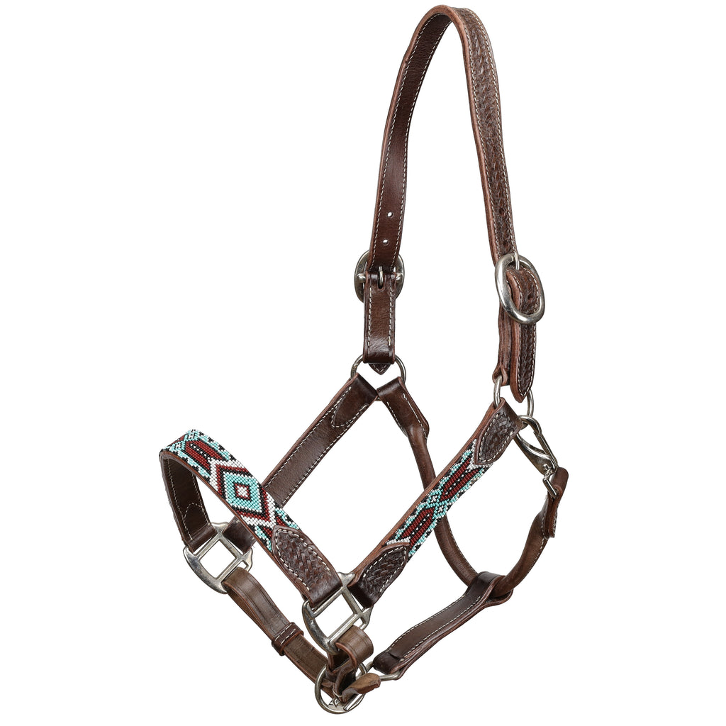 Leather Halter- NAVAJO BEAD- FREE SHIPPING