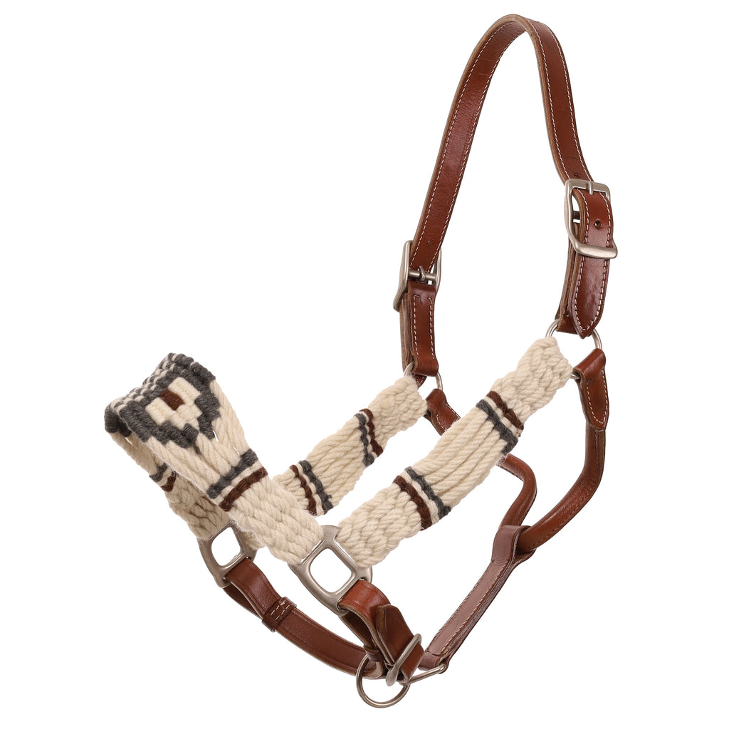 Pinto Mohair and Leather Halter- FREE SHIPPING