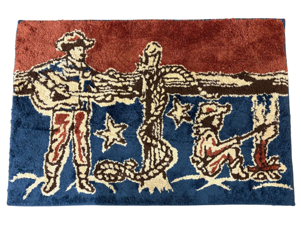 Patchwork Bandana Jacquard Bath & Kitchen Rug-STRUMMING COWBOY- FREE SHIPPING