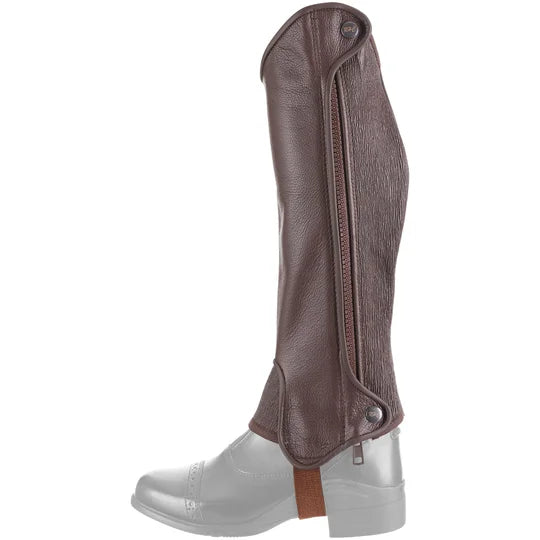 Sized Half Chaps in Premium Soft Leather-BLACK OR BROWN-FREE SHIPPING