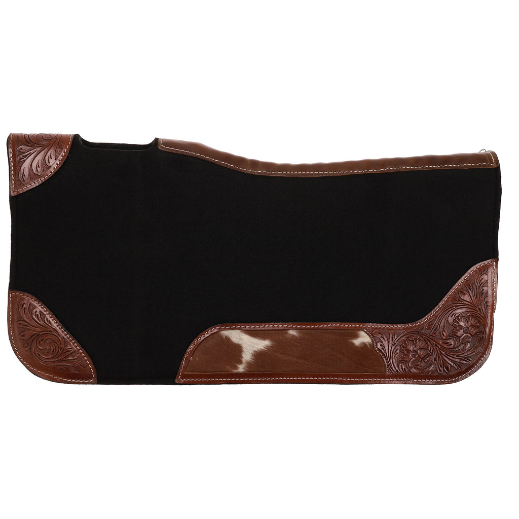 31" x 32" Blazing Hide Contoured Black Felt Saddle Pad- FREE SHIPPING