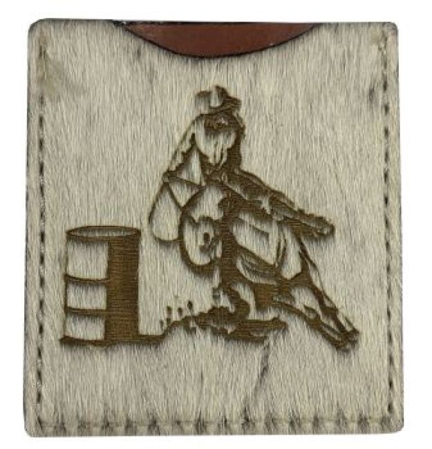Barrel Racer Hair on Cowhide Stick On Cell Phone Card Wallet-FREE SHIPPING