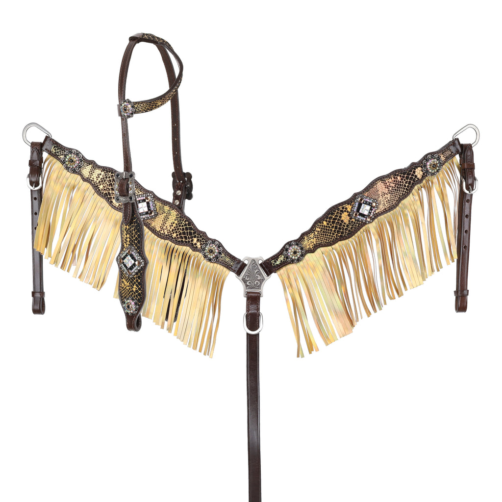 One Ear Headstall and Breastcollar Set- Anaconda - FREE SHIPPING