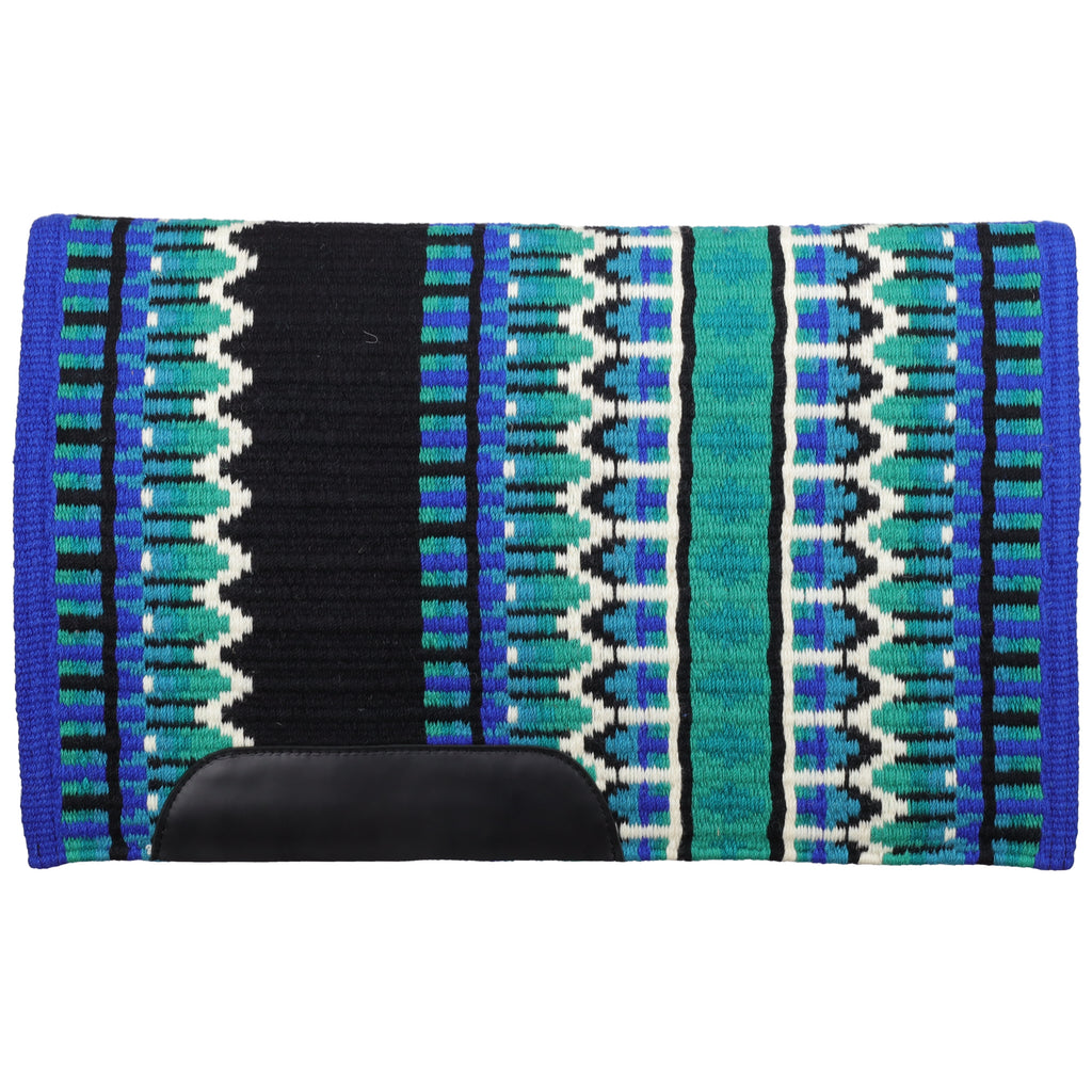 40" x 34" Wool Show Blanket- BLACK/TEAL- FREE SHIPPING