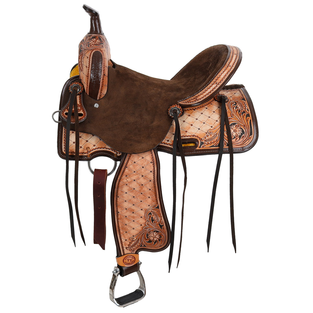 Barrel Saddle- ROUGHOUT- 15", 16"- FREE SHIPPING