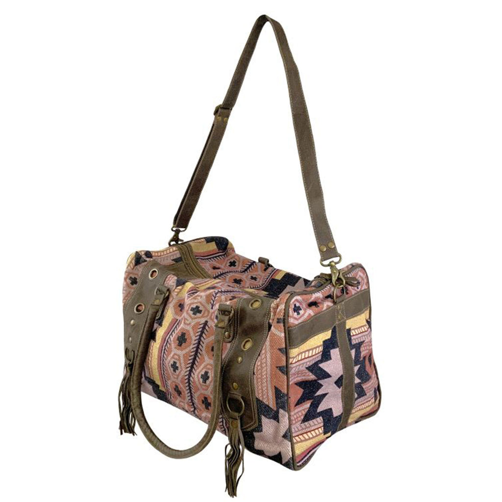 Klassy Cowgirl Dusty Mauve Upcycled Duffle Bag- FREE SHIPPING