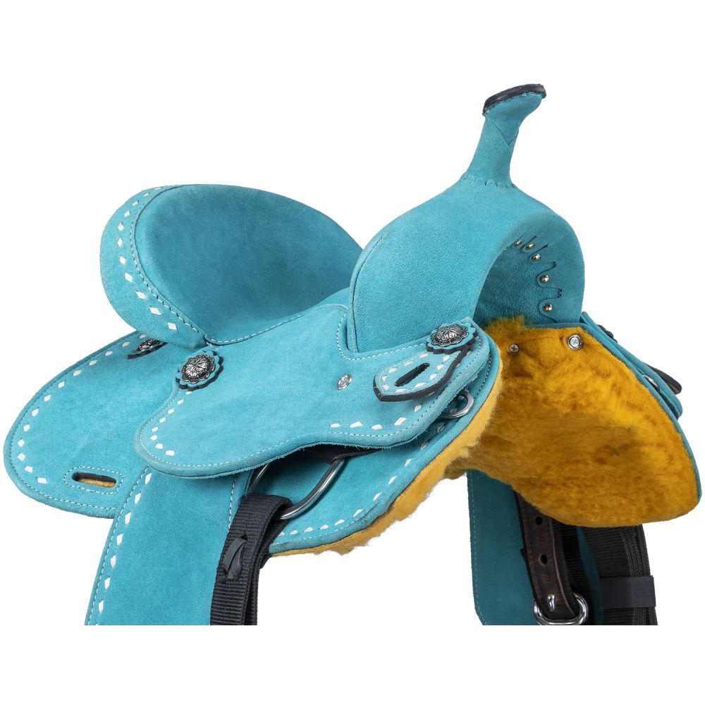 STRATFORD SUEDE BARREL SADDLE-TURQUOISE-FREE SHIPPING