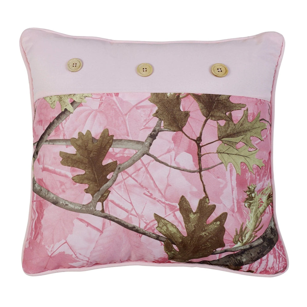 Oak Camo Pillow, 17x17 - Pink-FREE SHIPPING