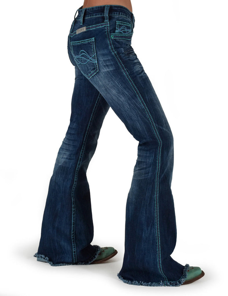 Women's Western Jeans- TURQUOISE HURRICANE TROUSER- FREE SHIPPING