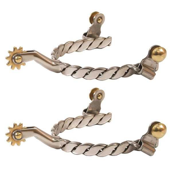 Twisted Band Stainless Steel Spurs -FREE SHIPPING