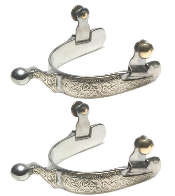 Stainless Steel Engraved Show Spurs-FREE SHIPPING