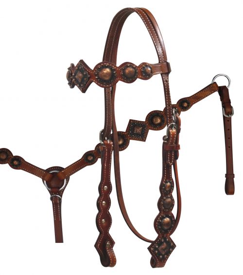 Showman ®  Vintage Style Headstall and Breast Collar Set