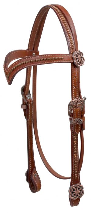 V Style Browband Headsall With Celtic Knot Conchos-FREE SHIPPING