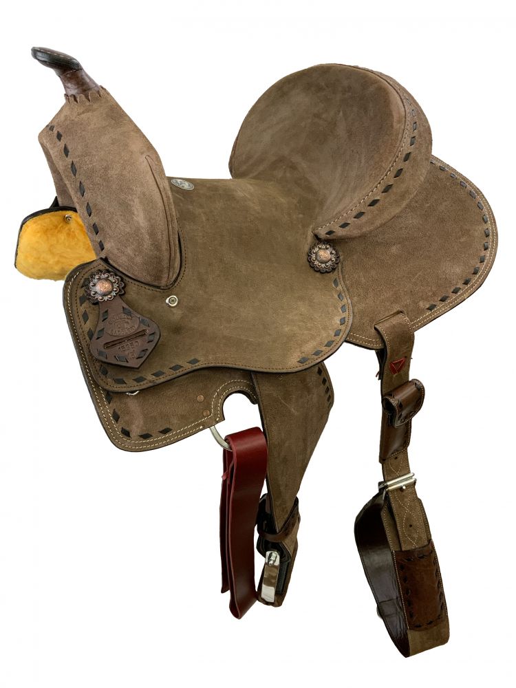 15" Double T  Hard Seat Barrel Saddle With Extra Deep Seat - FREE SHIPPING
