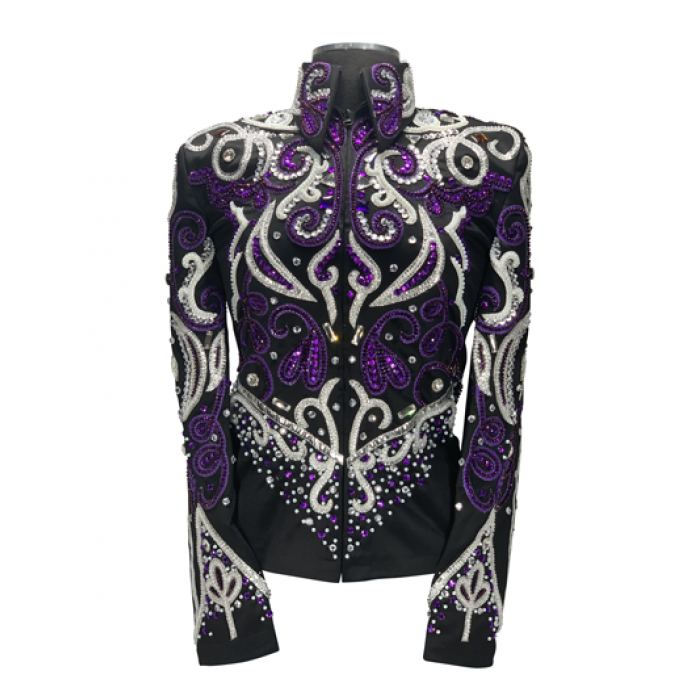Purple, White and Silver Sequence Showmanship Jacket-FREE SHIPPING