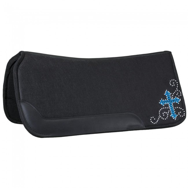Tough-1 Contour Felt Saddle Pad with Crystal Cross Design