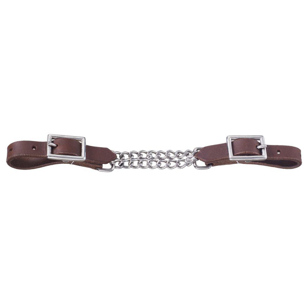 CURB CHAIN DOUBLE HARN LEATHER