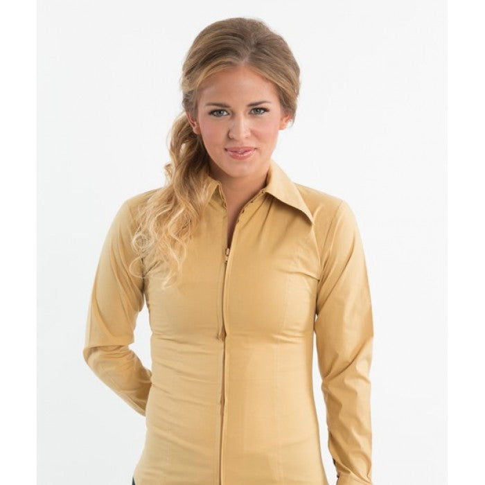 LADIES SHOW SHIRT-Zip Up Fitted Show Shirts-FREE SHIPPING