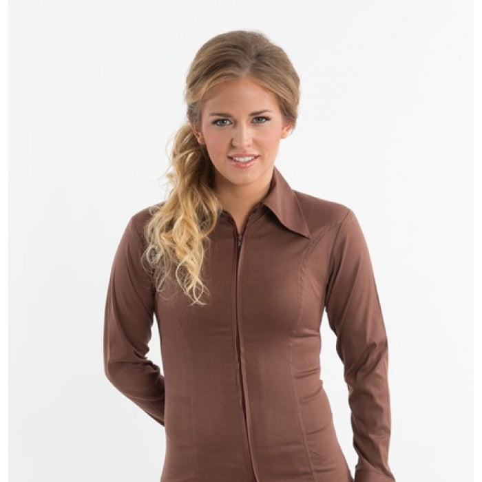LADIES SHOW SHIRT-Zip Up Fitted Show Shirts-FREE SHIPPING