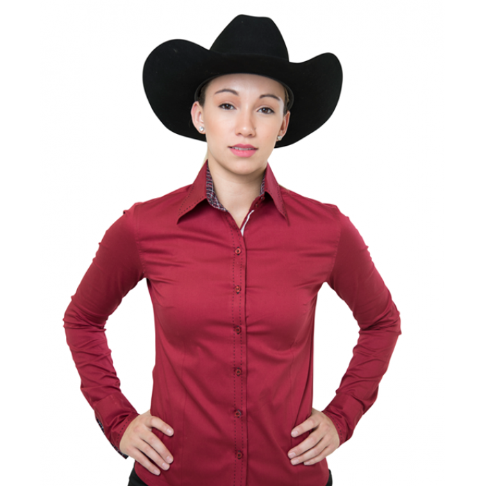 Buck Stitch Button Down Show Shirt Ladies Western - FREE SHIPPING
