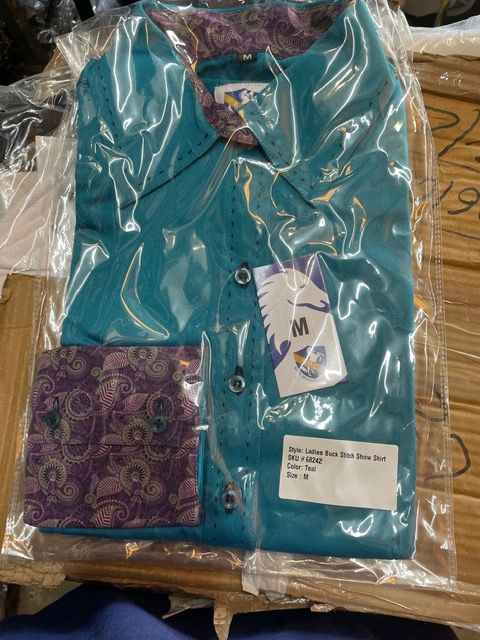 Buck Stitch Button Down Show Shirt Ladies Western - FREE SHIPPING
