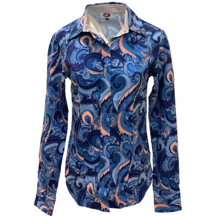 Easy Care Blue Paisley Show Shirt-FREE SHIPPING